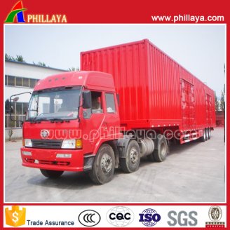 Box Cargo semi trailer 3axles