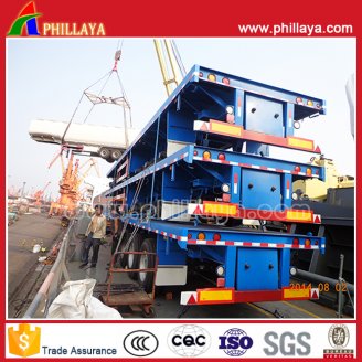 3axles flat stye container semi trailer