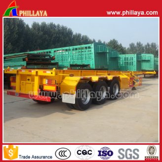 3axles skeleton stye container semi trailer
