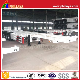 3axles skeleton stye container semi trailer