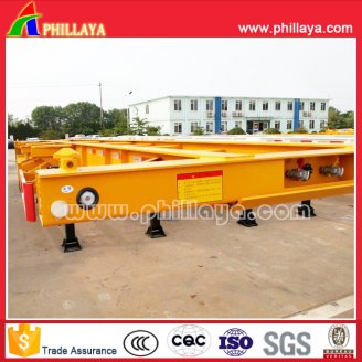 2axles skeleton stye container semi trailer