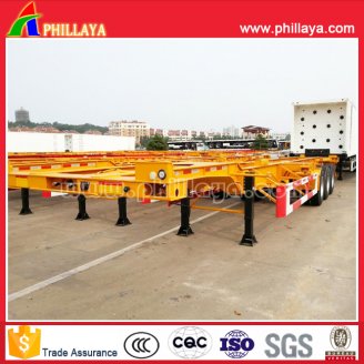 3axles skeleton stye container semi trailer